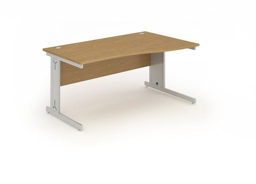 Dynamic Impulse 1800mm Left Crescent Desk White Top Silver Cantilever Leg Workstation 600mm Deep Desk High Pedestal Bundle I000542