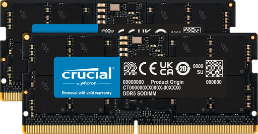 Crucial - DDR5 - kit - 16 GB: 2 x 8 GB - SO-DIMM 262-pin - 4800 MHz / PC5-38400 - CL40 - 1.1 V - unbuffered - non-ECC