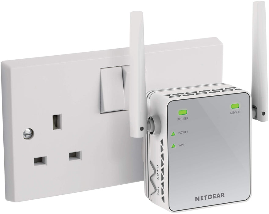 Best Value NETGEAR Wi-Fi Range Extender EX2700 - Coverage up to 600 sq.ft. and 10 devices with N300 Wireless Signal Booster and Repeater (up to 300Mbps speed), and Compact Wall Plug Design with UK Plug
