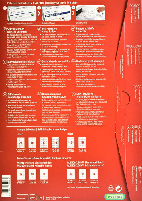 Best Value Avery Self-Adhesive Repositionable Name Badge Labels, 10 Labels Per A4 Sheet - Blue Border ( L4785)