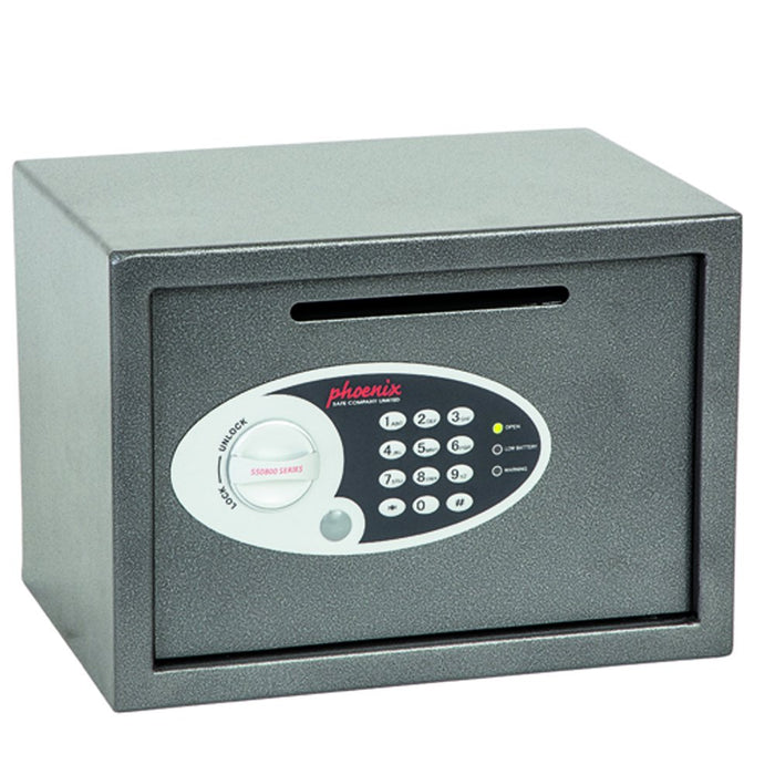 Phoenix Deposit Home & Office Size 2 Security Safe with Electronic Lock 17L Vela SS0802ED 250 x 350 x 250mm Metallic Graphite
