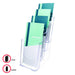 Best Value Deflecto Multi-tier Literature Display Holder for Wall or Desktop 4 x 1/3xA4 Pockets Clear Ref 77701