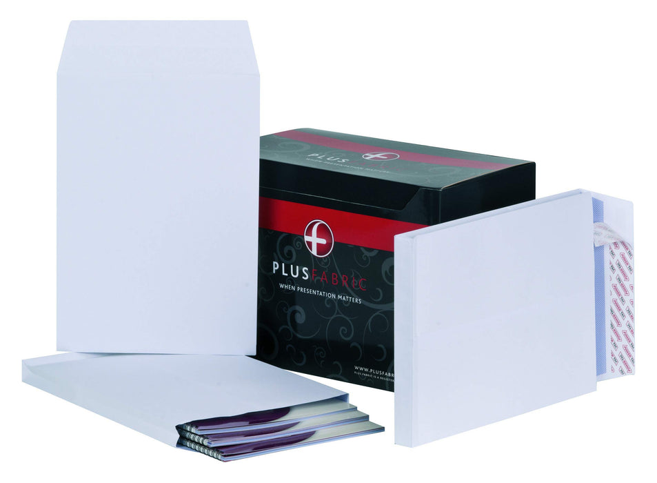 Best Value Plus Fabric C4 Prestige White 120gsm Gusset P&S Powertac Pocket Box of 100 Envelopes