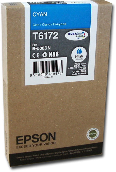 Best Value Epson T6172 B-500DN High Capacity Ink Cartridge, Cyan, Genuine