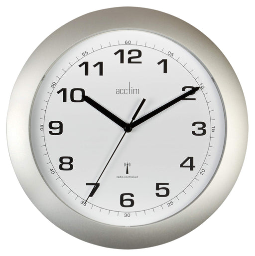 Best Value Acctim 'Cadiz' Silver Radio Controlled Wall Clock