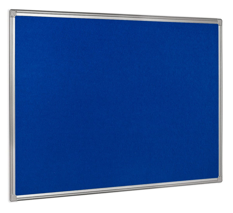 Best Value Bi-Office 600 x 450mm Aluminium Finish Felt Board - Blue