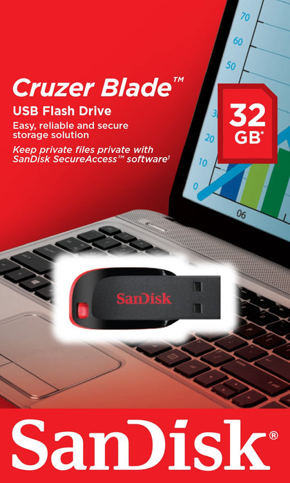 Best Value SanDisk SDCZ50-032G-B35 32 GB Cruzer Blade USB 2.0 Flash Drive - Black ( Standard Packaging )