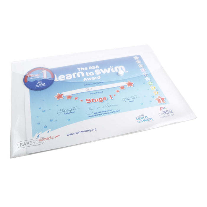 Best Value Rapesco 0695 A4/Foolscap Plastic Popper Wallet, Clear Transparent, Pack of 5