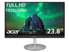 Acer CB242Y smiprx - CB2 Series - LED monitor - 23.8" - 1920 x 1080 Full HD (1080p) @ 75 Hz - IPS - 250 cd/m² - 1000:1 - 1 ms - HDMI, VGA, DisplayPort - speakers - silver/black