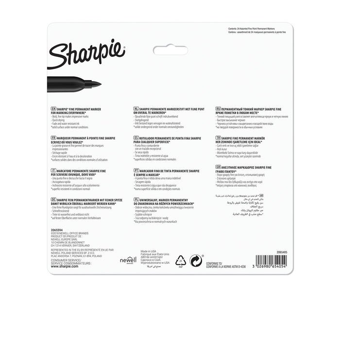 Best Value Sharpie 2065405 Fine Permanent Marker - Assorted (Pack of 24)
