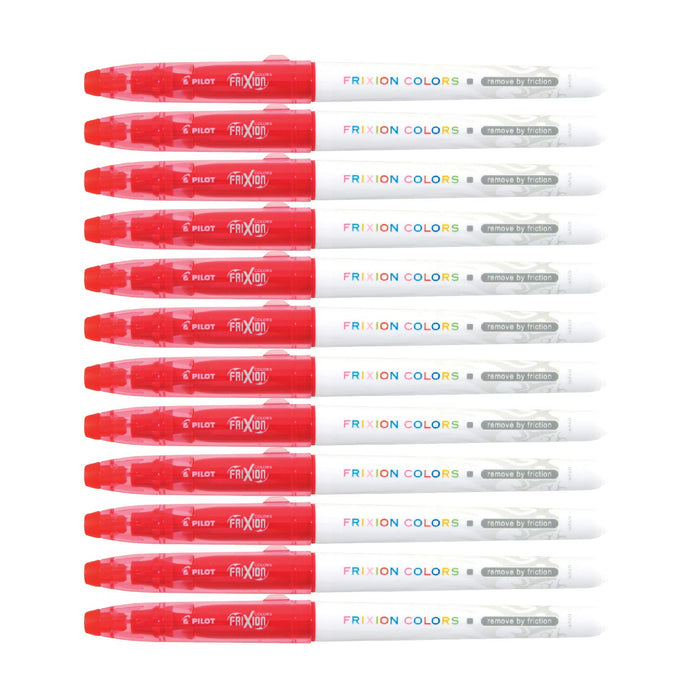 Best Value Pilot Frixion Colors Erasable Fibre Tip Colouring Pen - Red, Pack of 12