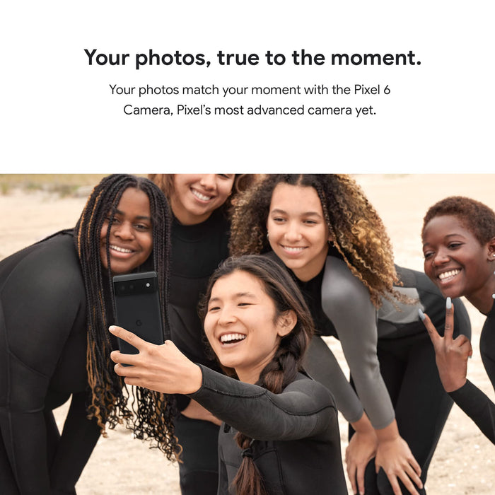 Google Pixel 6 - 5G smartphone - dual-SIM - RAM 8 GB / Internal Memory 128 GB - OLED display - 6.4" - 2400 x 1080 pixels (90 Hz) - 2x rear cameras 50 MP, 12 MP - front camera 8 MP - stormy black