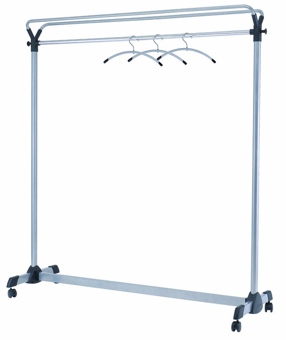 Best Value Alba Mobile Coat Rack 4 Wheels Metal Frame W1500xD500xH1700mm Ref PMGROUP