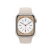 Apple Watch Series 8 (GPS + Cellular) - 41 mm - starlight aluminium - smart watch with sport band - fluoroelastomer - starlight - band size: Regular - 32 GB - Wi-Fi, LTE, Bluetooth, UWB - 4G - 32 g