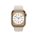 Apple Watch Series 8 (GPS + Cellular) - 41 mm - gold stainless steel - smart watch with sport band - fluoroelastomer - starlight - band size: Regular - 32 GB - Wi-Fi, LTE, Bluetooth, UWB - 4G - 42.3 g