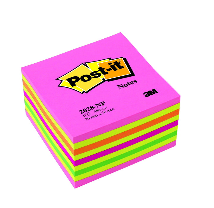 Post-it Sticky Notes Cube 76 x 76 mm Pink and Yellow Mix 450 sheets
