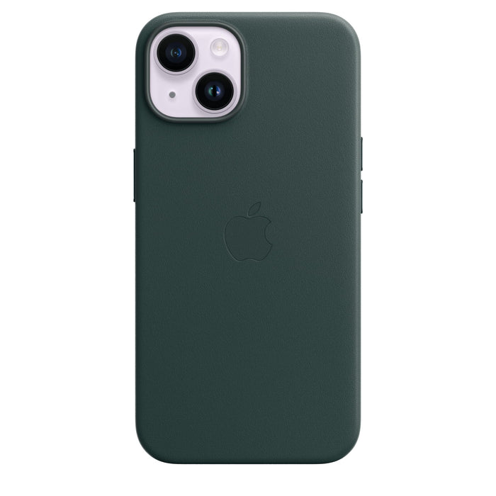 Apple - Back cover for mobile phone - MagSafe compatibility - leather - forest green - for iPhone 14