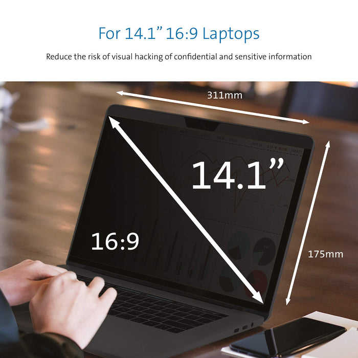 Kensington - Notebook privacy filter - 2-way - removable - 14.1" wide