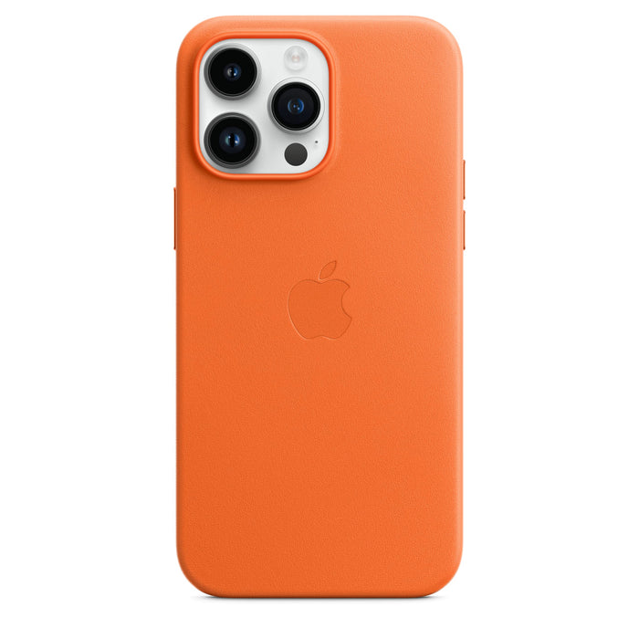 Apple - Back cover for mobile phone - with MagSafe - leather - orange - for iPhone 14 Pro Max