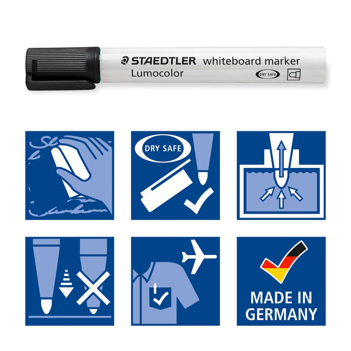 Best Value STAEDTLER 351-9 Lumocolor Whiteboard Marker with Bullet Tip - Black, Pack of 10
