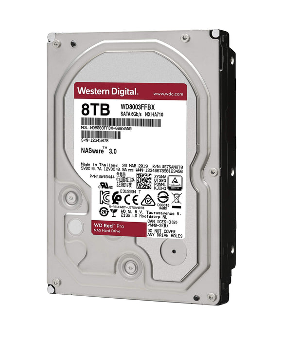 Best Value WD 8TB WD8003FFBX Pro SATA 6GB/s 256MB Cache Internal Hard Drive 8.9cm/3.5Inch/24X75400RPM Optimised for SOHO NAS Systems 1-16Bay HDD Red