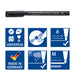 Best Value Staedtler Lumocolor Permanent Pen 317-9 Medium 1.0mm Line - Black (Pack of 10)