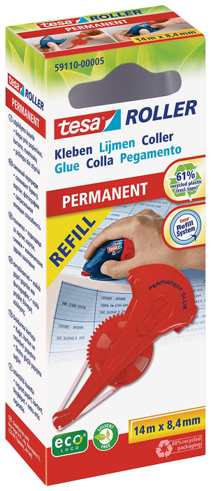 Best Value Tesa Tape Dispenser Glue Roller Permanent Refill Cartridge red