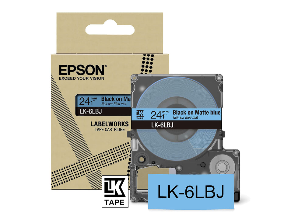Epson  LK-6LBJ Black  on Matte Blue Tape Cartridge 24mm - C53S672082