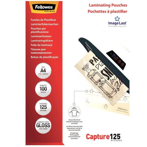Best Value Fellowes ImageLast A4 125 Micron Laminating Pouch - (Pack of 100)