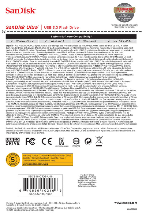 Best Value SanDisk Ultra USB Flash Drive USB 3.0 up to 100 MB/s - Black, 32GB