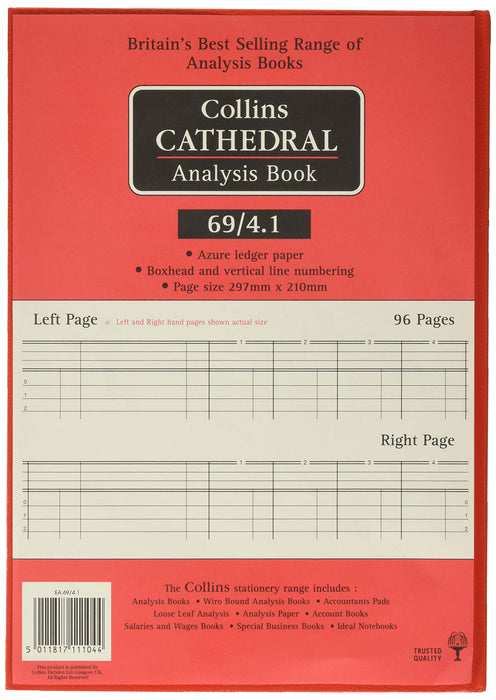 Best Value Collins 060335 Cathedral 69 Series Analysis Book, 96 Pages