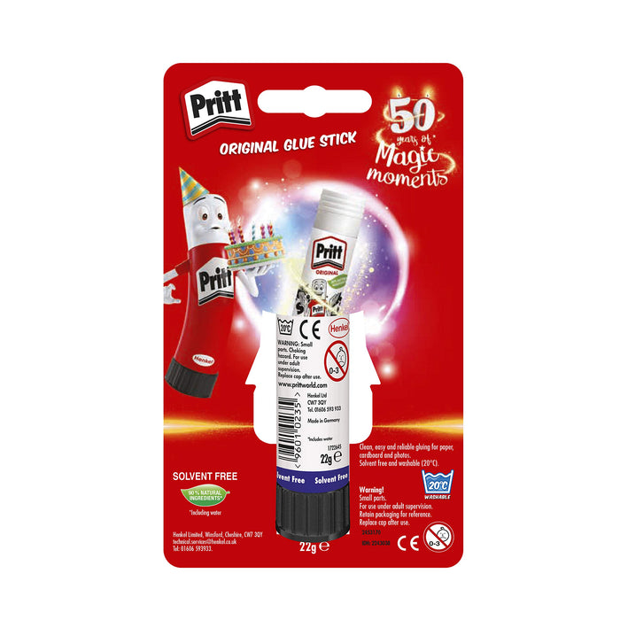 Best Value Pritt Glue Stick, Safe & Child-Friendly Craft Glue for Arts & Crafts Activities, Strong-Hold adhesive for School & Office Supplies, 1x22g Pritt Stick