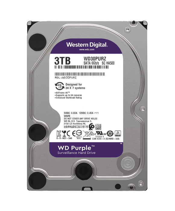 Best Value WD Purple 3 TB Surveillance Hard Disk Drive, Intellipower 3.5 Inch SATA 6 Gb/s 64 MB Cache 5400 rpm