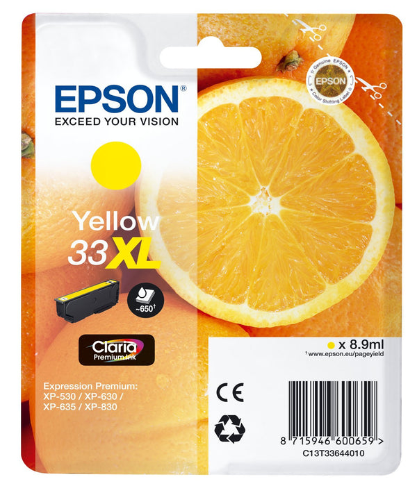 Best Value EPSON 33 X-Large Claria Oranges Premium Ink Cartridge, Yellow, Genuine, Amazon Dash Replenishment Ready