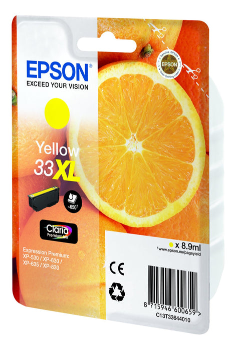 Best Value EPSON 33 X-Large Claria Oranges Premium Ink Cartridge, Yellow, Genuine, Amazon Dash Replenishment Ready