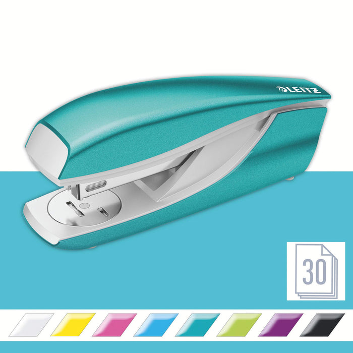 Leitz NeXXt WOW Stapler 5502 Half Strip Ice Blue 30 Sheets 24/6, 26/6 Metal