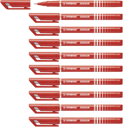 Best Value Fineliner - STABILO SENSOR F Box of 10 Red