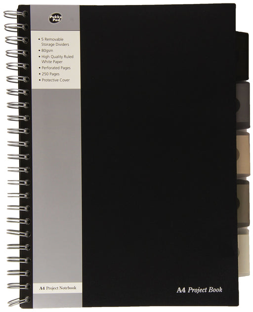 Best Value Pukka pad A4 Project Book - Black (Pack of 3)