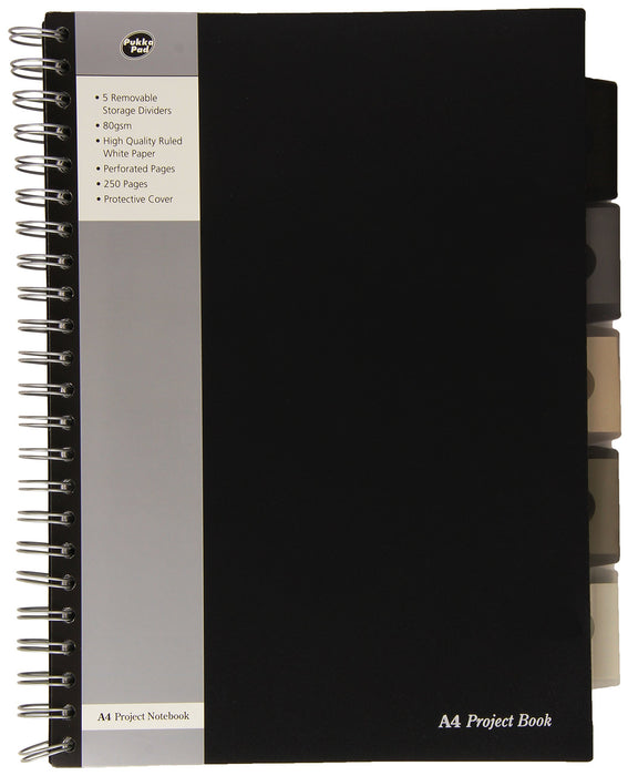 Best Value Pukka pad A4 Project Book - Black (Pack of 3)