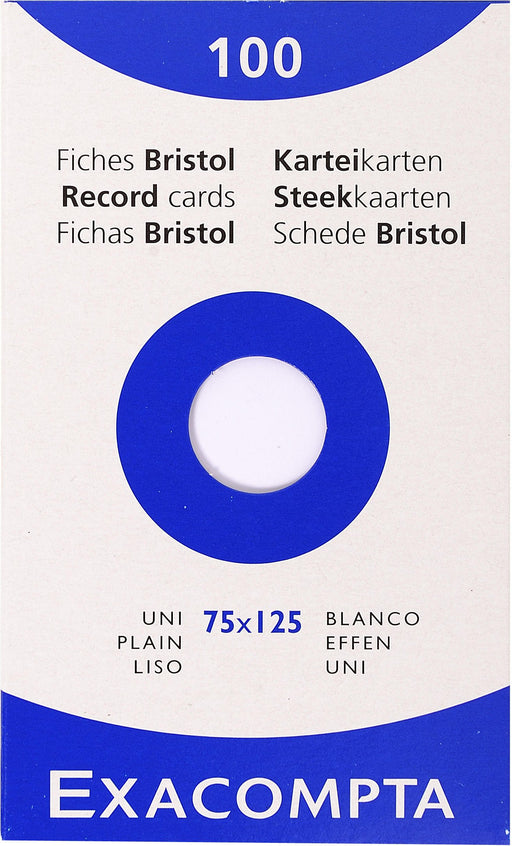 Best Value Exacompta Bristol Plain Board for Printing, 75 x 125 mm - White, Pack of 100