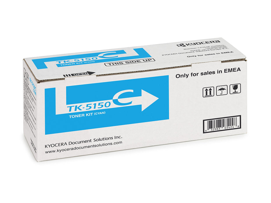 Best Value Kyocera TK-5150C Toner Cyan, 10.000 Pages, Original Premium Printer Cartridge 1T02NSCNL0 for ECOSYS M6035cidn, M6535cidn, P6035cdn