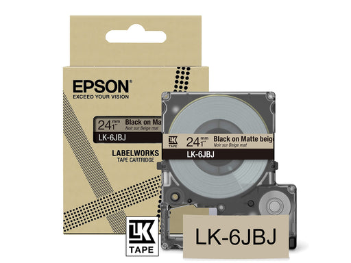 Epson LK-6JBJ Black  on Matte Beige Tape Cartridge 24mm - C53S672092