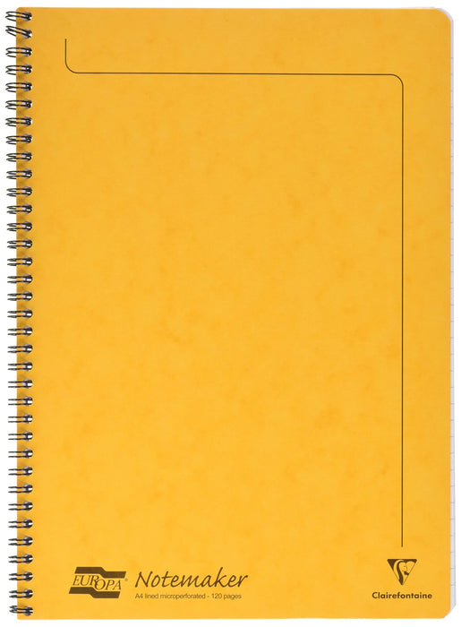 Best Value Clairefontaine Europa Wire Bound on Side Notemaker, A4, Lined, 120 Pages - Assorted Colours, Pack of 10