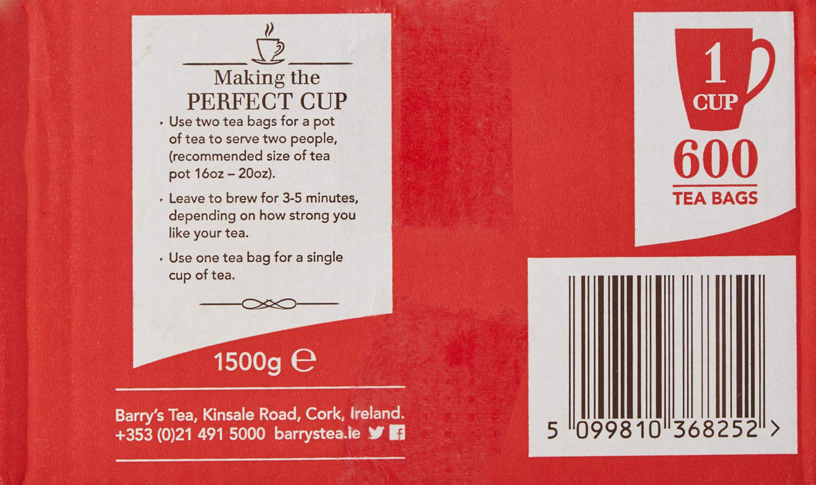 Barry's Tea Gold Blend Tea Bags 1500g Pack of 600
