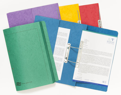 Best Value Exacompta Europa Spiral File, 350 x 250 mm, 300 Micron, A4 - Assorted Colours, Pack of 25