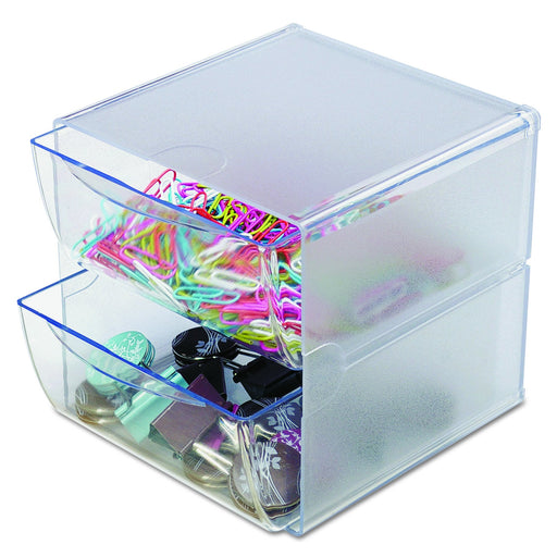 Best Value Deflecto DE350101 2-Cube Storage Box with Drawers