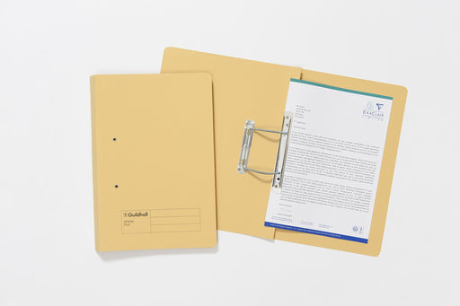 Best Value Exacompta Guildhall Spiral Files, 315 gsm, Foolscap, - Yellow, Pack of 50