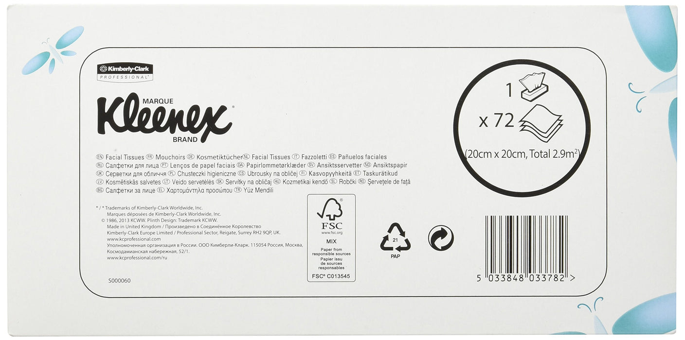 Best Value Kleenex 8824 Cosmetic Wipes 3-lg.standard White 20 x 20 cm 72 ST