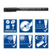 Best Value Staedtler Lumocolor Permanent Pen 318-9 Fine 0.6mm Line - Black ( Box of 10 )