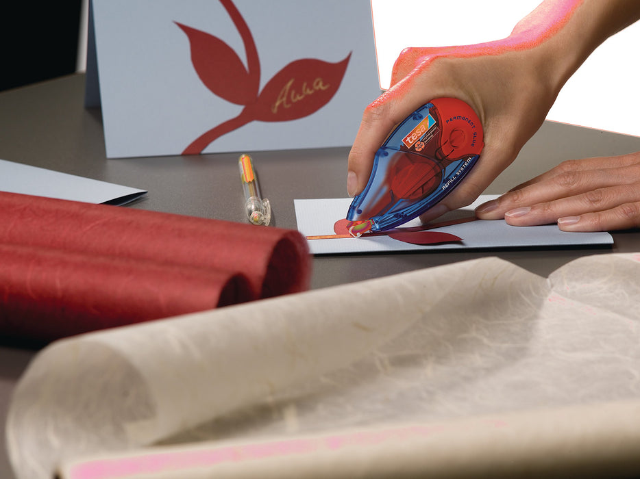 Best Value Tesa Tape Dispenser Glue Roller Permanent Refill Cartridge red